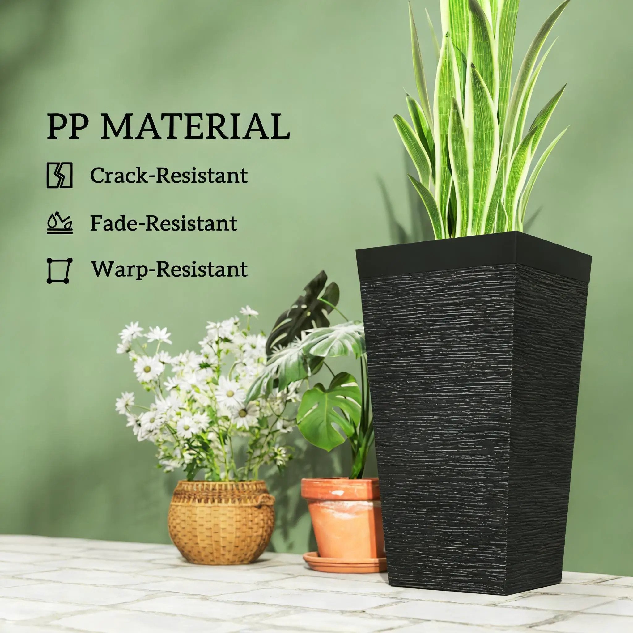 Modern Design Stackable Tapered Planters, Set of 3 Outdoor Planters by HouseOfZazla