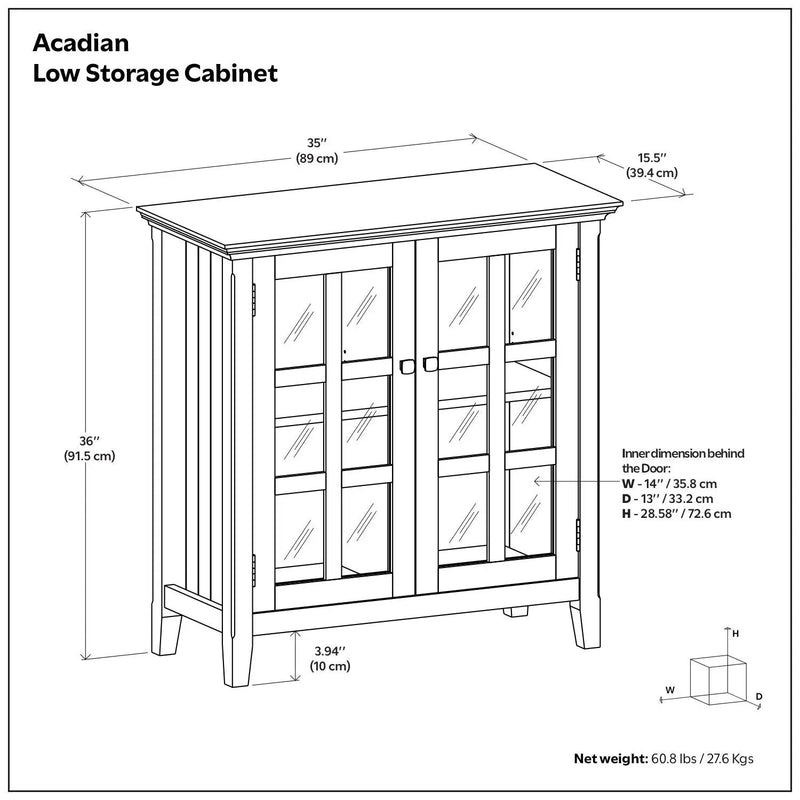 Acadian - Low Storage Cabinet - Brunette Brown by Unique Piece Furniture