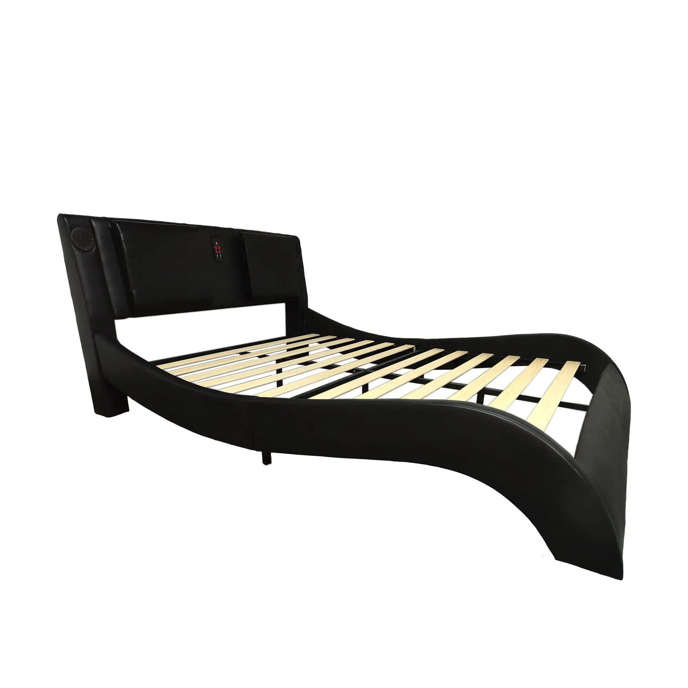 Platform Bed Frame With LED Lighting, Bluetooth Music, Vibration Massage by HouseOfZazla
