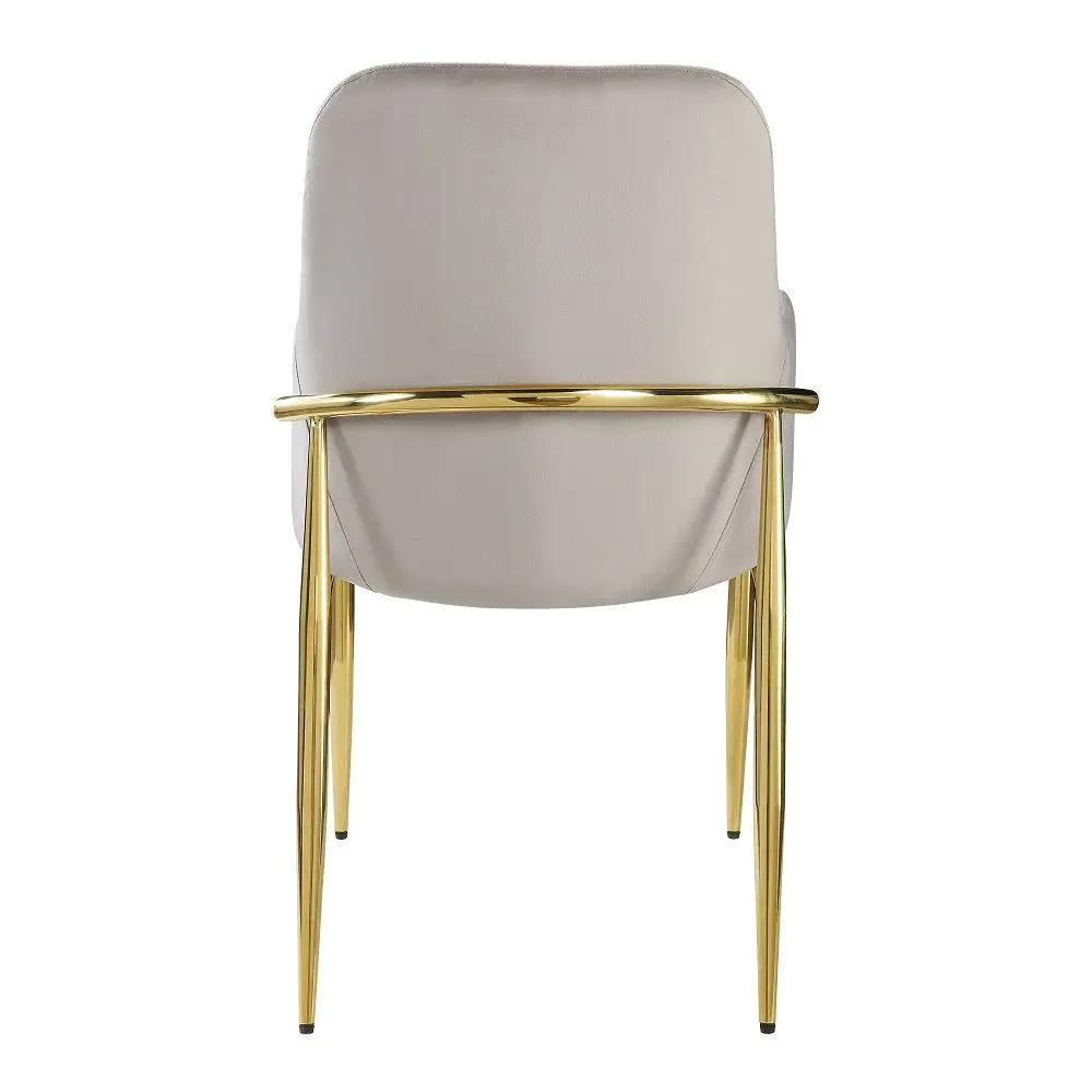 Barnard - Side Chair (Set of 2) - Gray Velvet & Mirrored Gold by Unique Piece Furniture