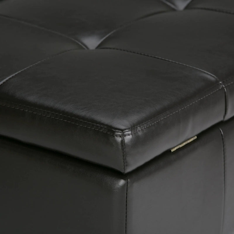 Dover - Square Coffee Table Storage Ottoman - Tanners Brown by HouseOfZazla