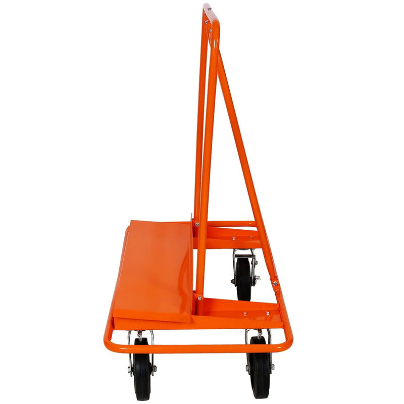 Heavy Duty Drywall Sheet Cart & Panel Dolly With 2400Lbs Capacity, Mold On Rubber Wheels, Steel Construction - Orange by HouseOfZazla