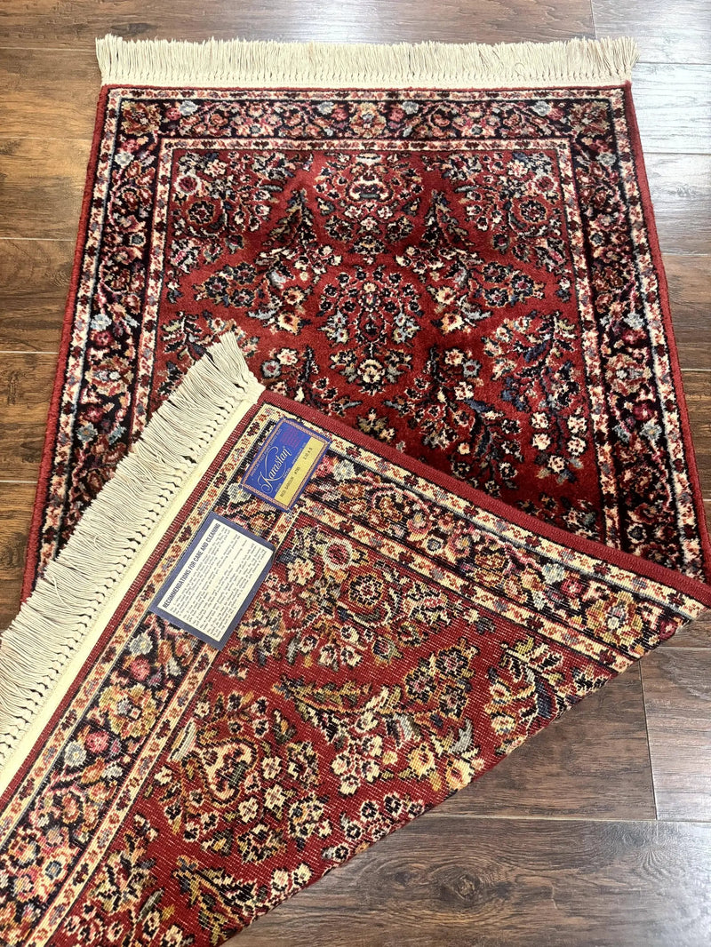 Karastan Rug 3x5 Red Sarouk #785, Karastan Wool Pile Rug, Original 700 Series, Discontinued Vintage Karastan Carpet by Jewel Rugs