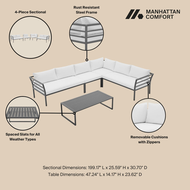 Sunnyside - 5 Piece Outdoor Conversation Set by HouseOfZazla