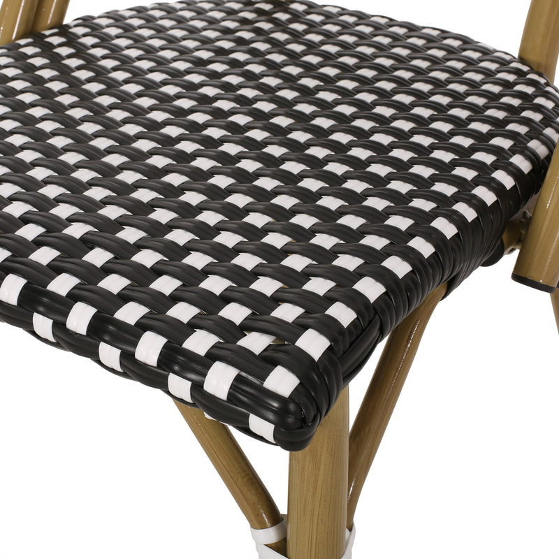 Outdoor PE Rattan and Aluminum French Bistro Chair, Set of 2 by HouseOfZazla