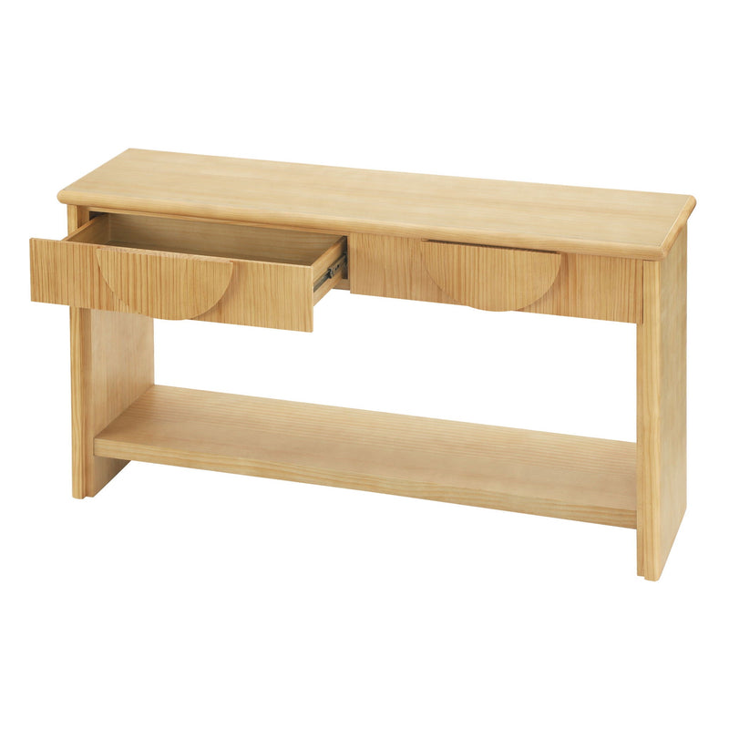 Fluted Console Table With Semi Circular Drawers - Natural by HouseOfZazla