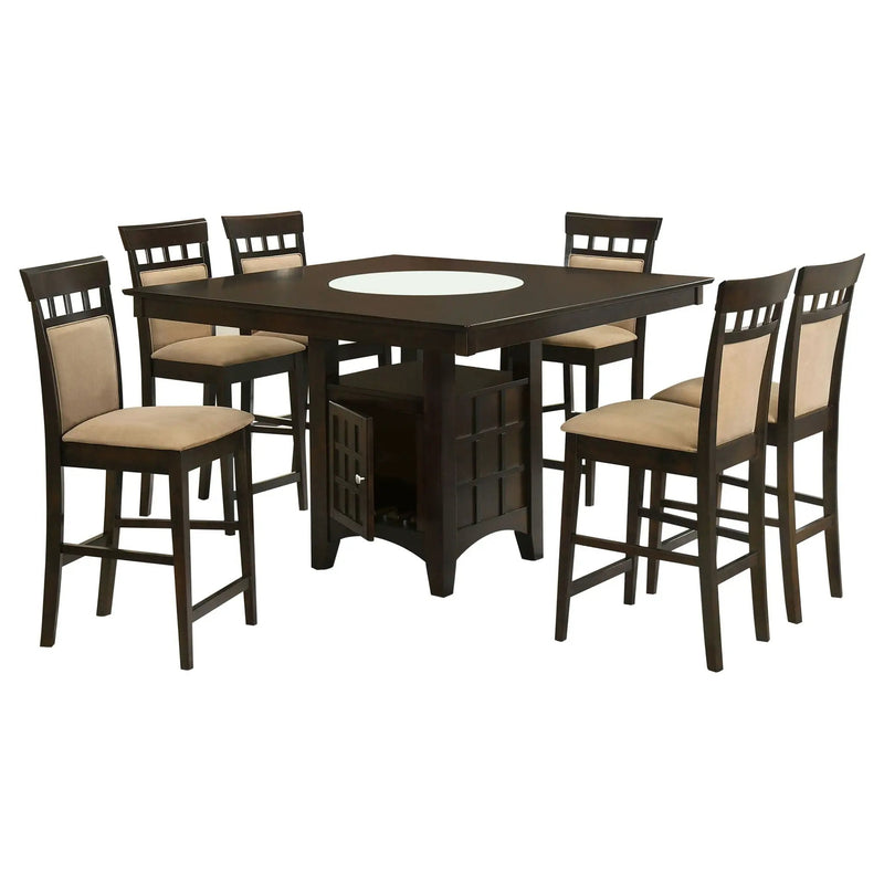 Gabriel 7-piece Square Counter Height Dining Set Cappuccino by Unique Piece Furniture