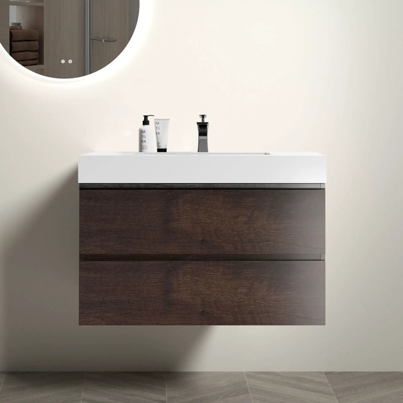 Alice - Bathroom Vanity Wall Mounted With Sink, Large Storage by Unique Piece Furniture