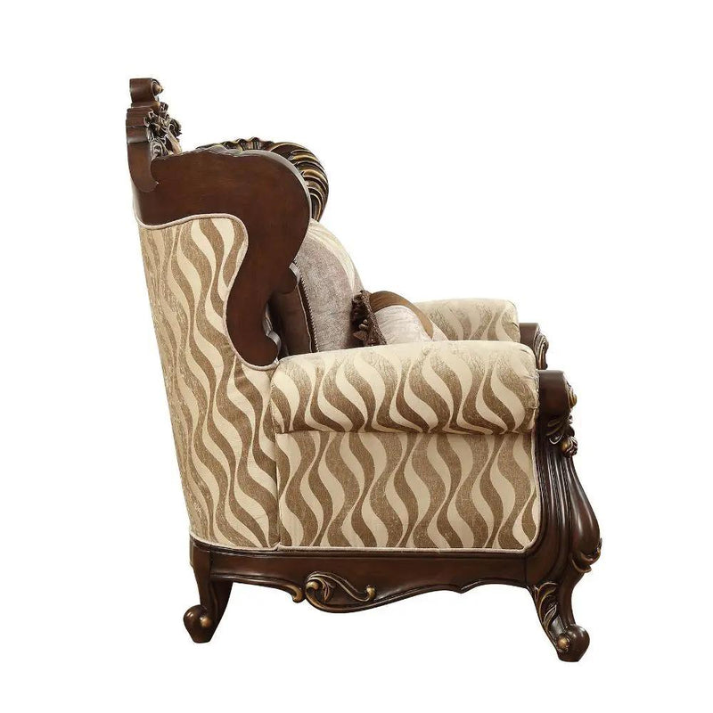 Shalisa - Chair With 2 Pillows (Same Lv01587) - Fabric & Walnut by Unique Piece Furniture