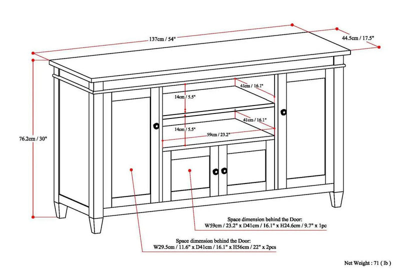 Carlton - TV Media Stand by Unique Piece Furniture