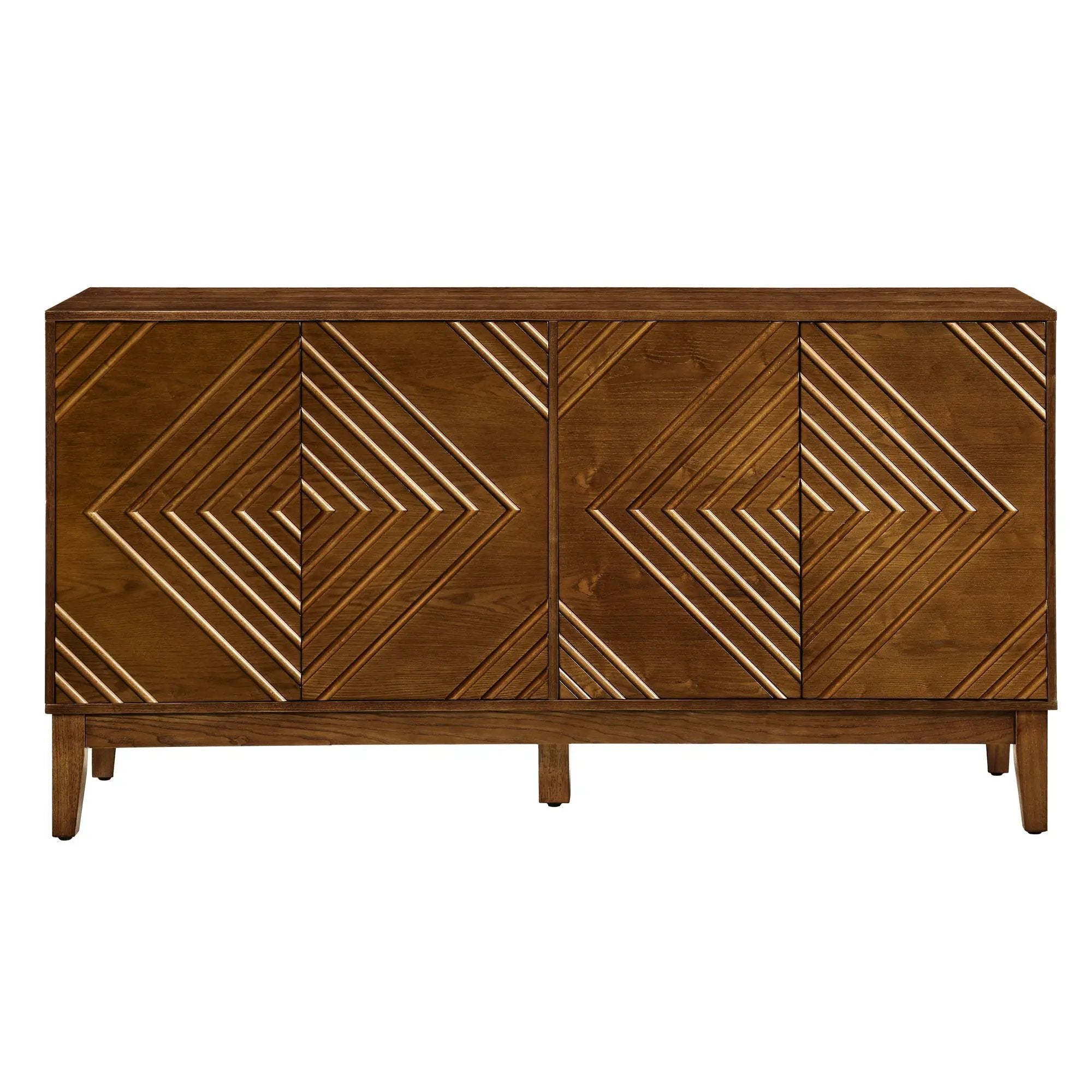 Diamond Fluted Sideboard Storage Cabinet with Adjustable Shelves by HouseOfZazla