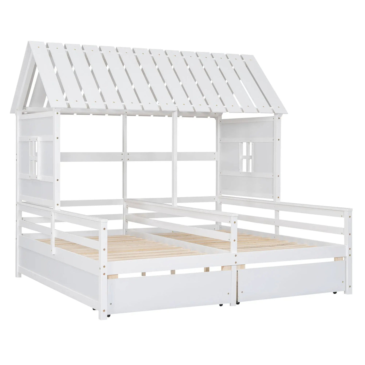 House Platform Beds With 2 Drawers, Side By Side Design by HouseOfZazla