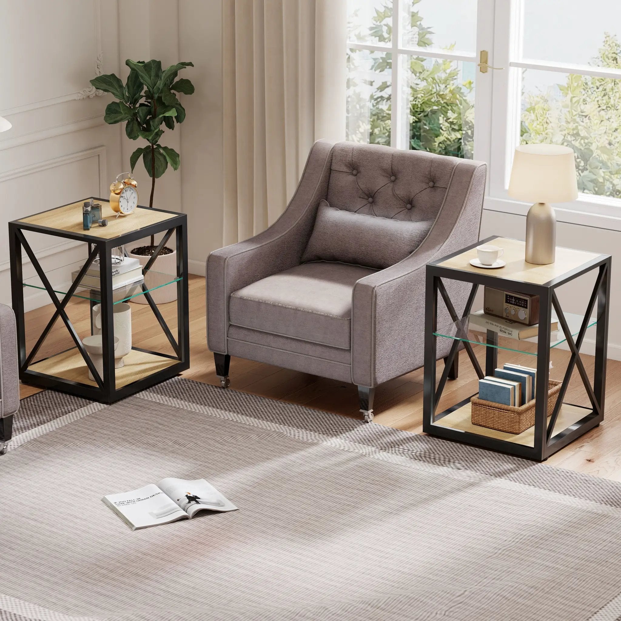 Set of 2 Modern End Table Nightstands by HouseOfZazla
