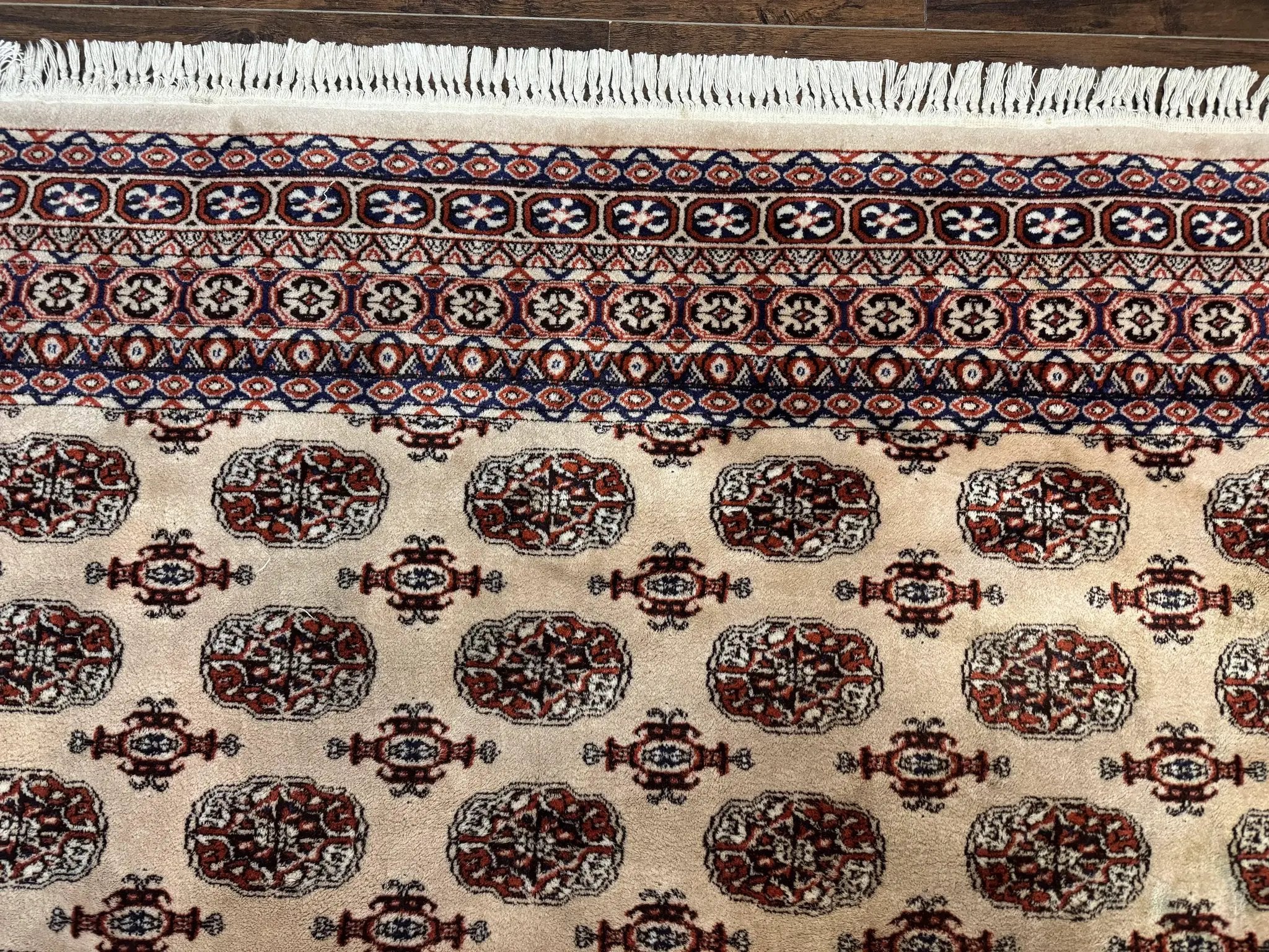 Karastan Rug 8.2 x 11.6 Beige Bokhara, Wool Pile, Vintage Discontinued Karastan Area Rug, Belgium Power Loomed Rug by Jewel Rugs