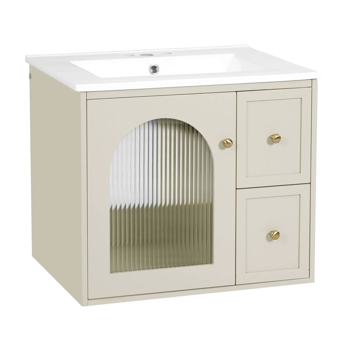 Wall-Mounted Bathroom Vanity Set With Sink, 2 Drawers And Soft-Close Door by HouseOfZazla