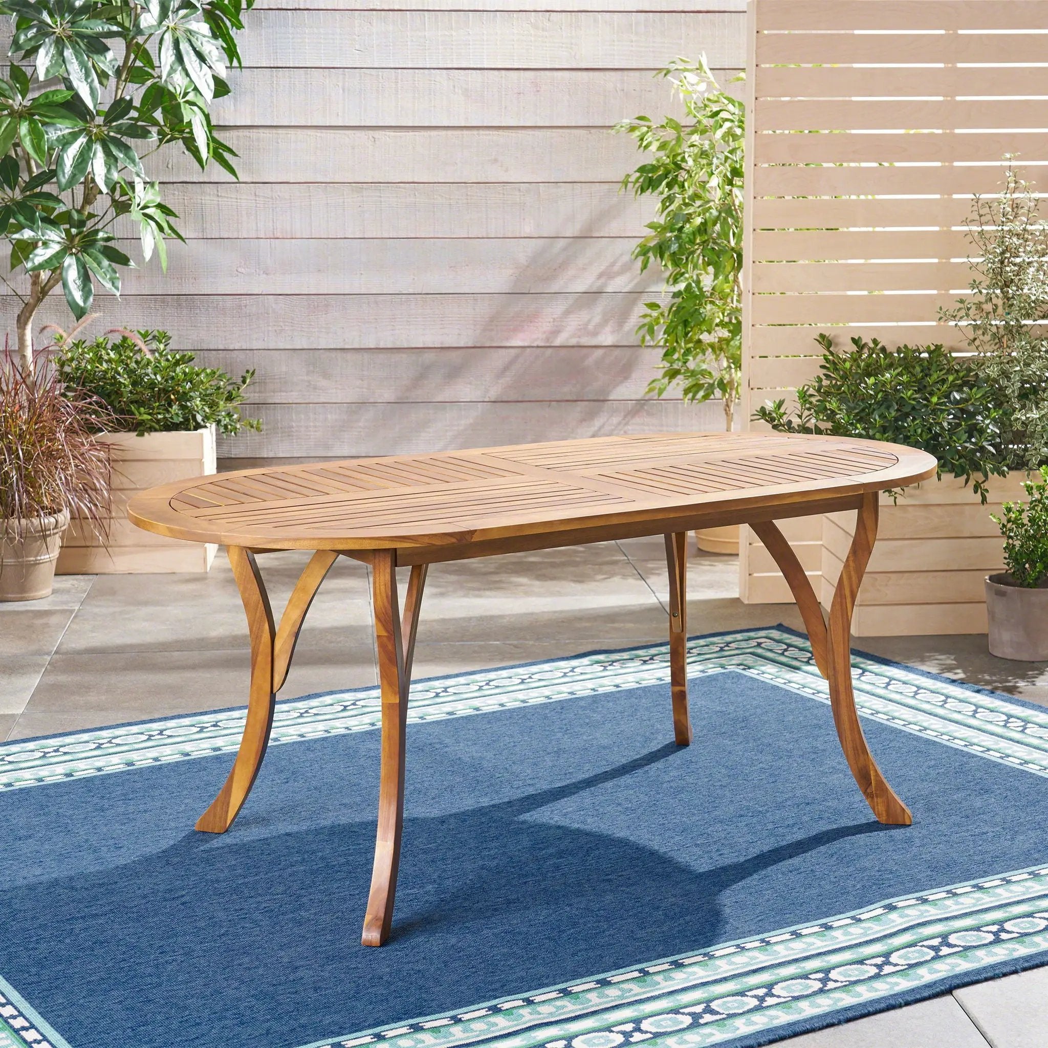 Outdoor Table With Smooth Lines, Slat Top by HouseOfZazla