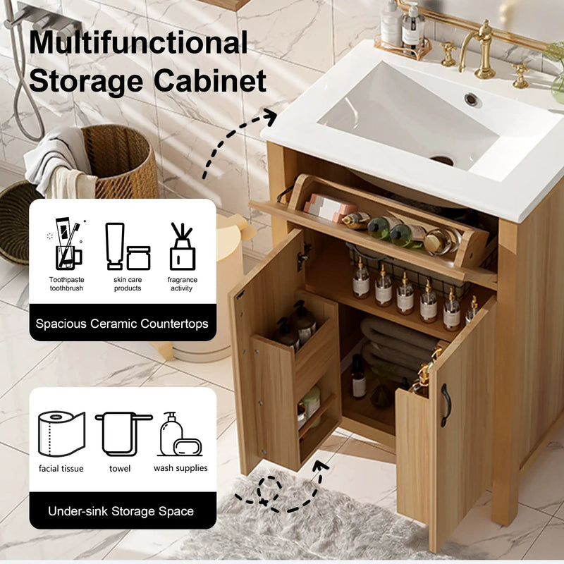 24" Bathroom Vanity with Solid Wood Frame by HouseOfZazla