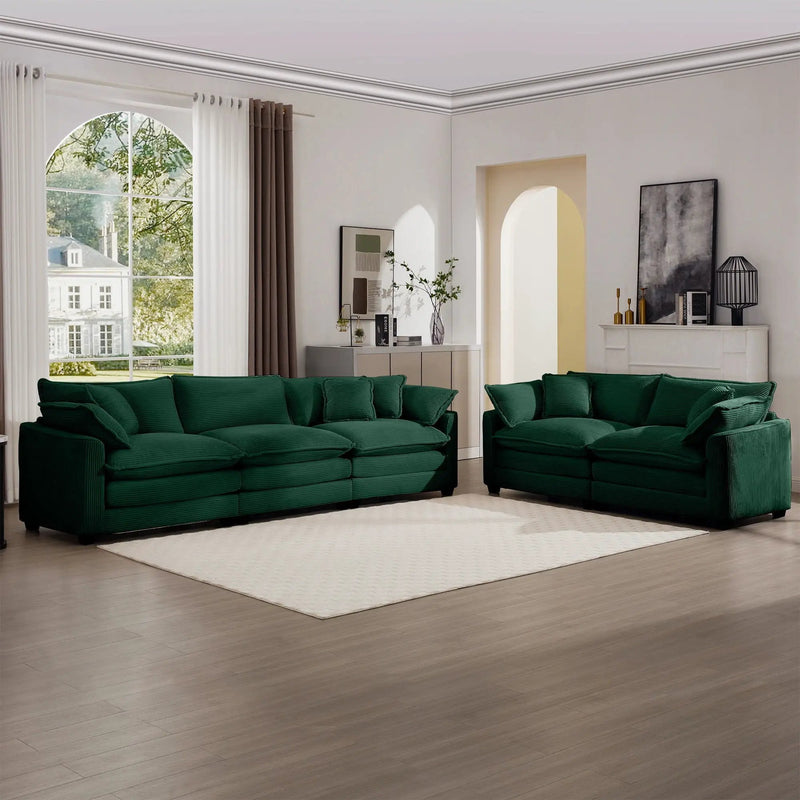 Elegant Oversized Sectional Sofa Set With Deep Seats And Flexible Layout by HouseOfZazla