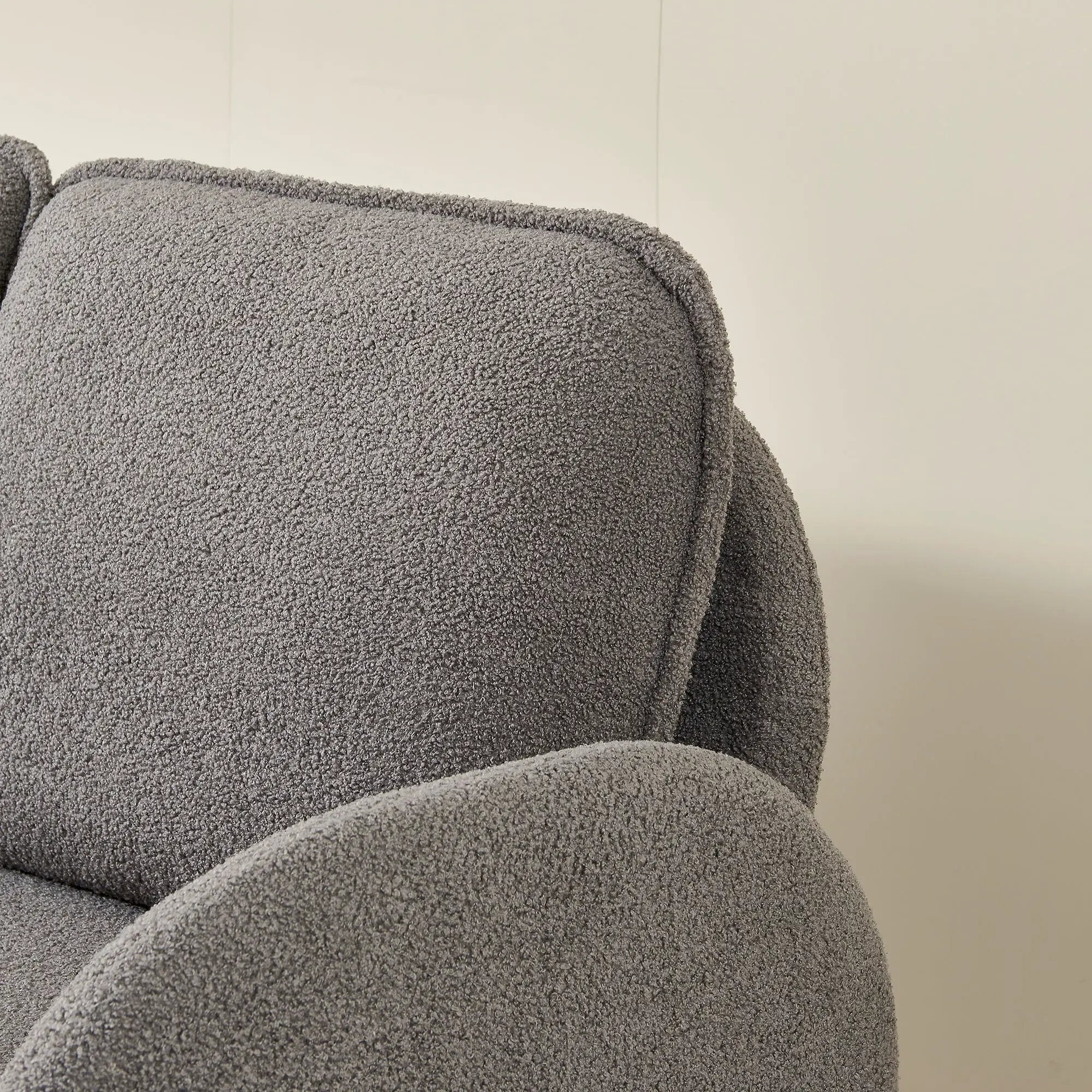 Loveseat Sofa Small Couch For Living Room, Sherpa Fabric Upholstered Loveseat Sofa Couch, Small Loveseat Sofa For Apartment, Bedroom by Unique Piece Furniture