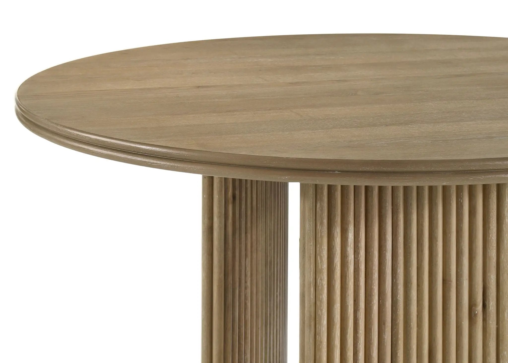 Adina 53-inch Round Wood Dining Table Distressed Light Brown by Unique Piece Furniture