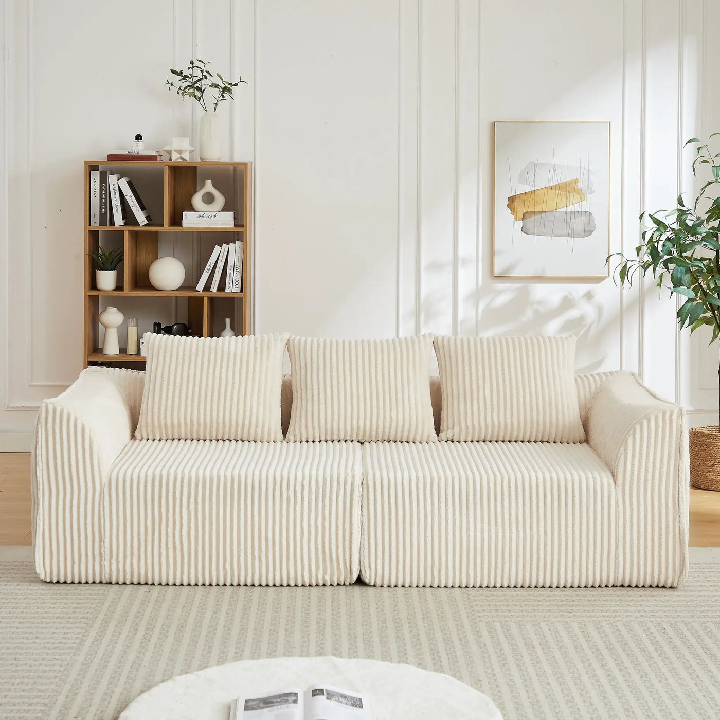 Minimalist 3-Seater Corduroy Sofa by HouseOfZazla