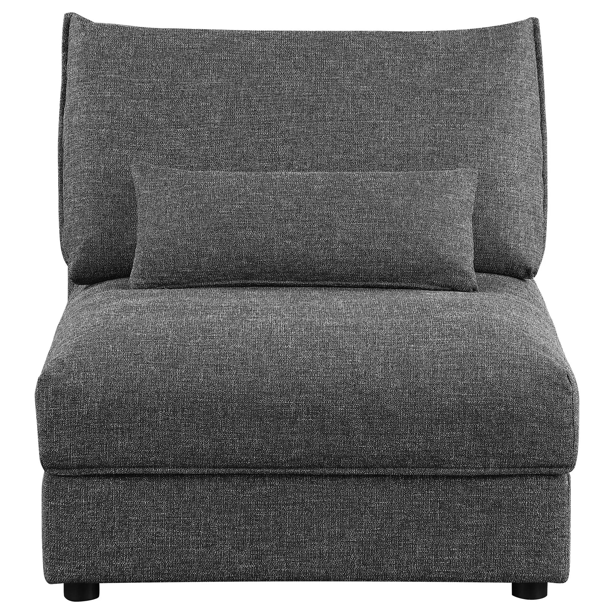 Sasha Upholstered Armless Chair Barely Black by Unique Piece Furniture