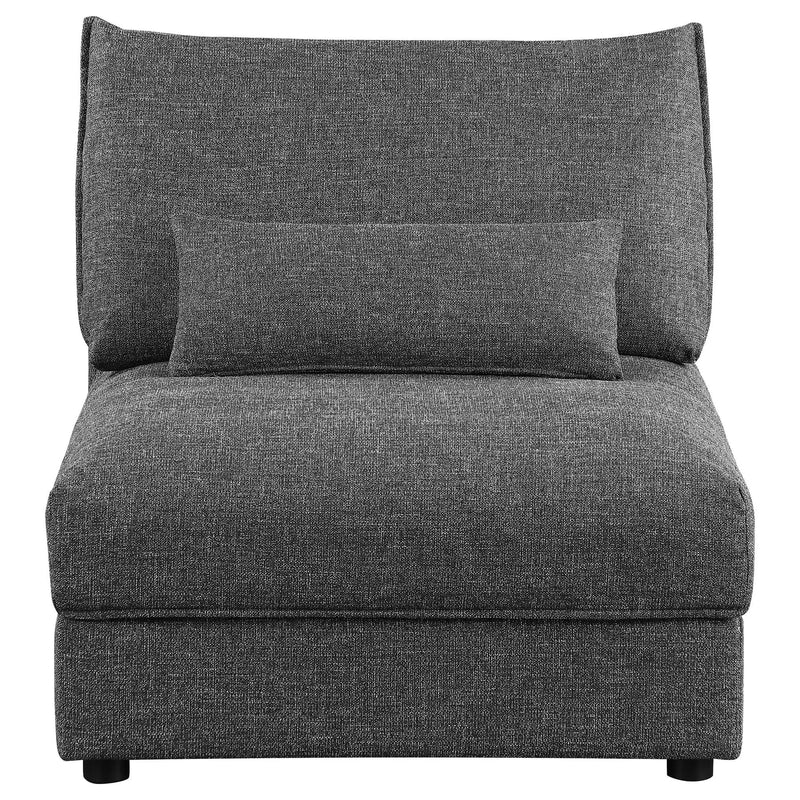 Sasha Upholstered Armless Chair Barely Black by Unique Piece Furniture