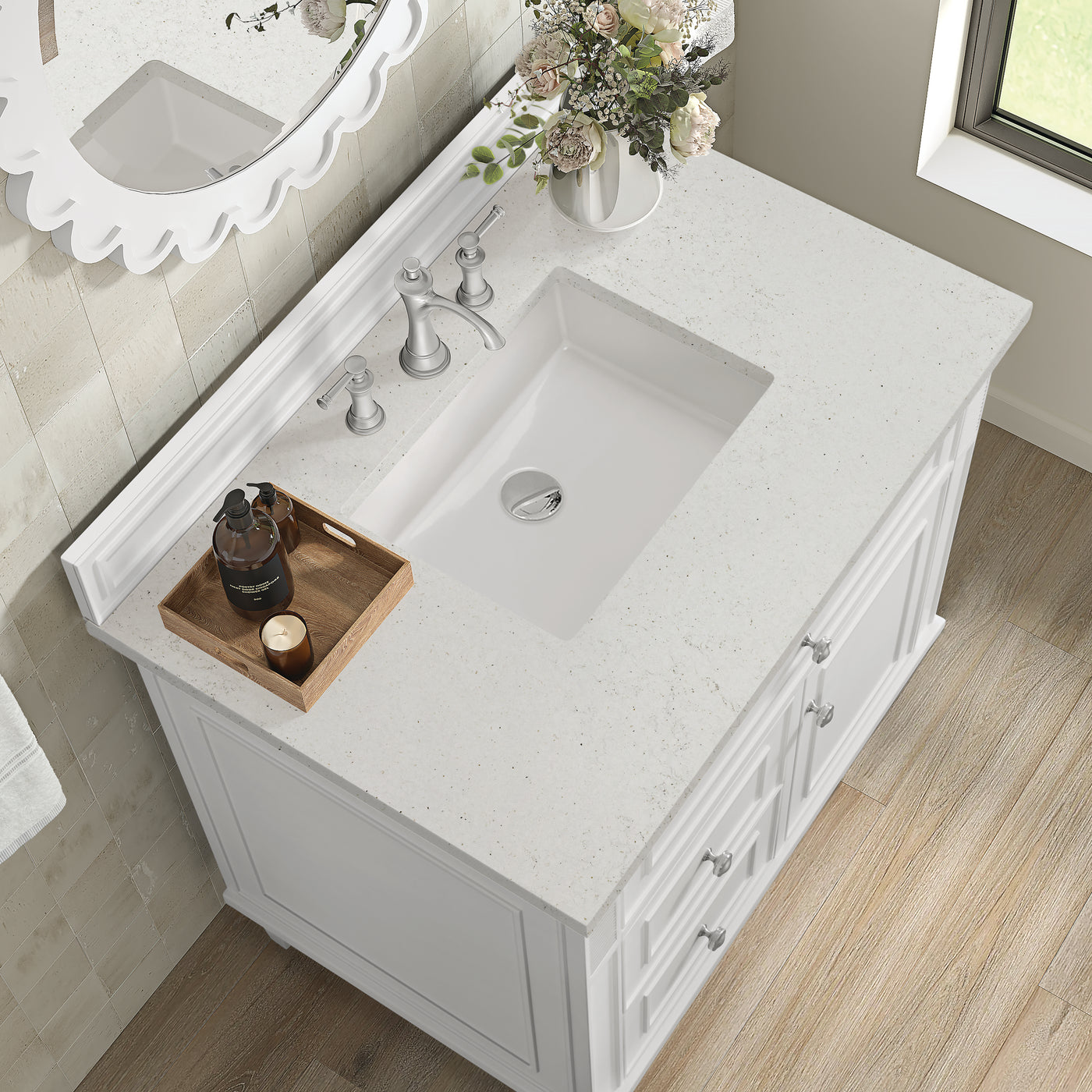 James Martin Lorelai 36" Single Bathroom Vanity, Bright White, view 28