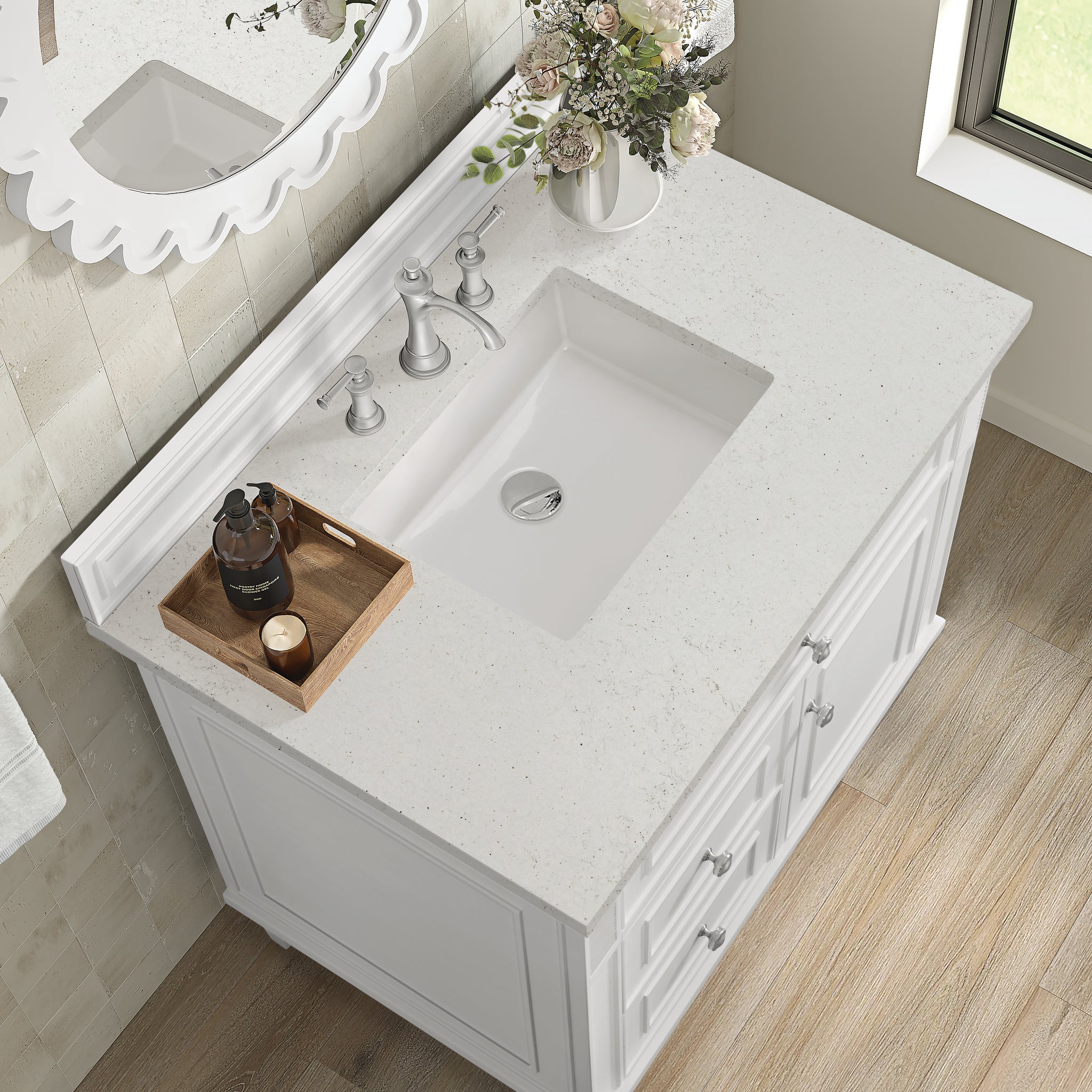 James Martin Lorelai 36" Single Bathroom Vanity, Bright White, view 28