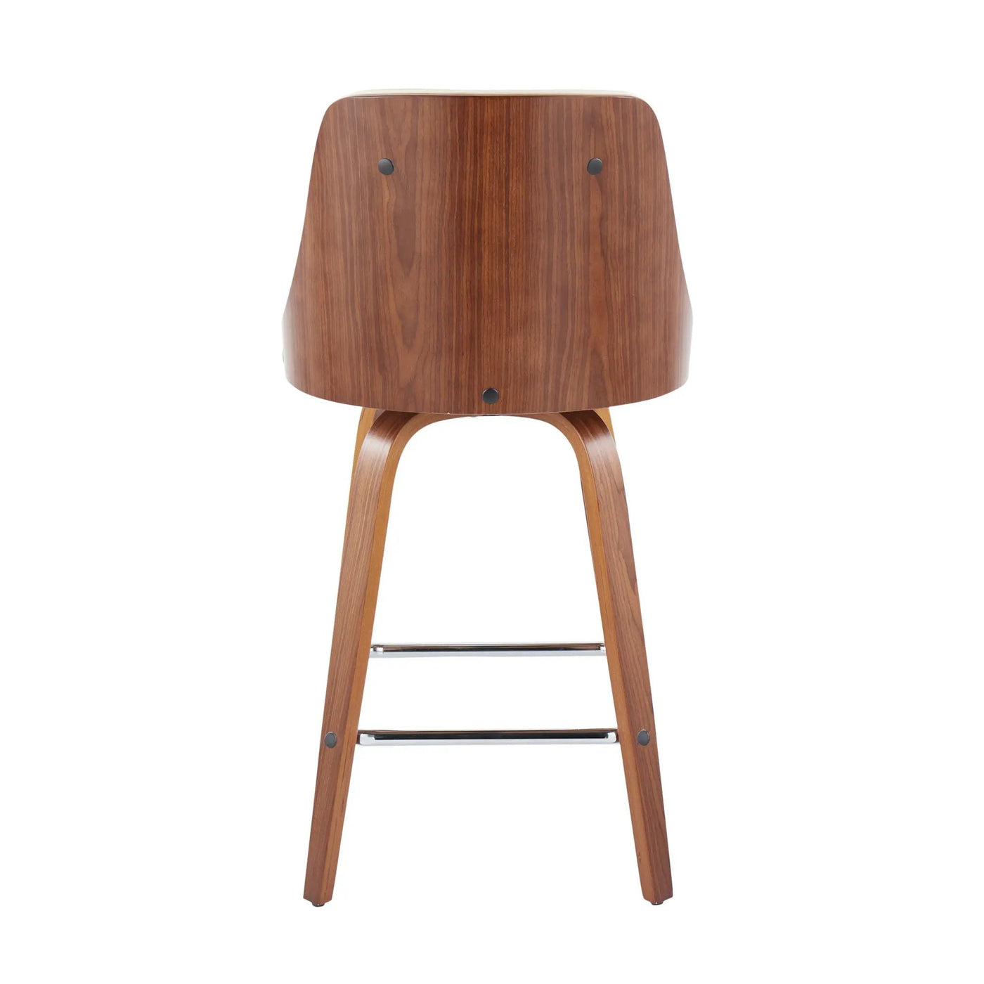 Gianna - Mid Century Modern Fixed Height Counter Stool With Swivel With Square Footrest (Set of 2) by HouseOfZazla