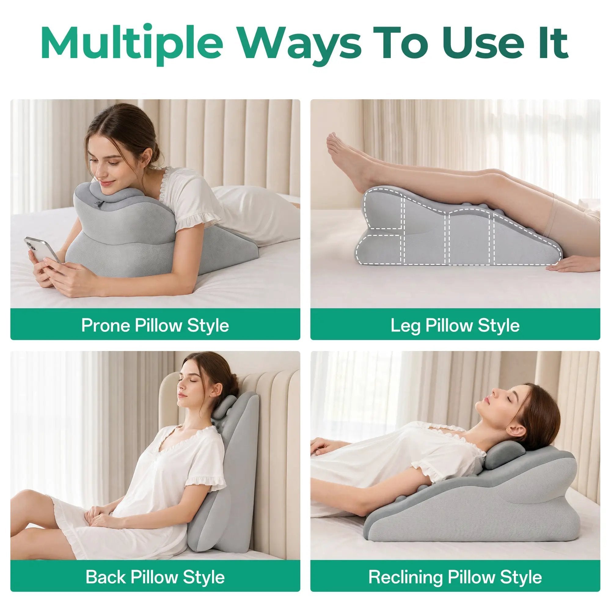 27° Ergonomic Memory Foam Support Pillow for Couples by HouseOfZazla