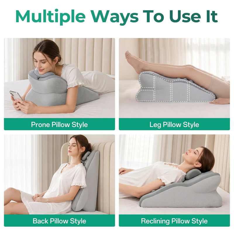 27° Ergonomic Memory Foam Support Pillow for Couples by HouseOfZazla