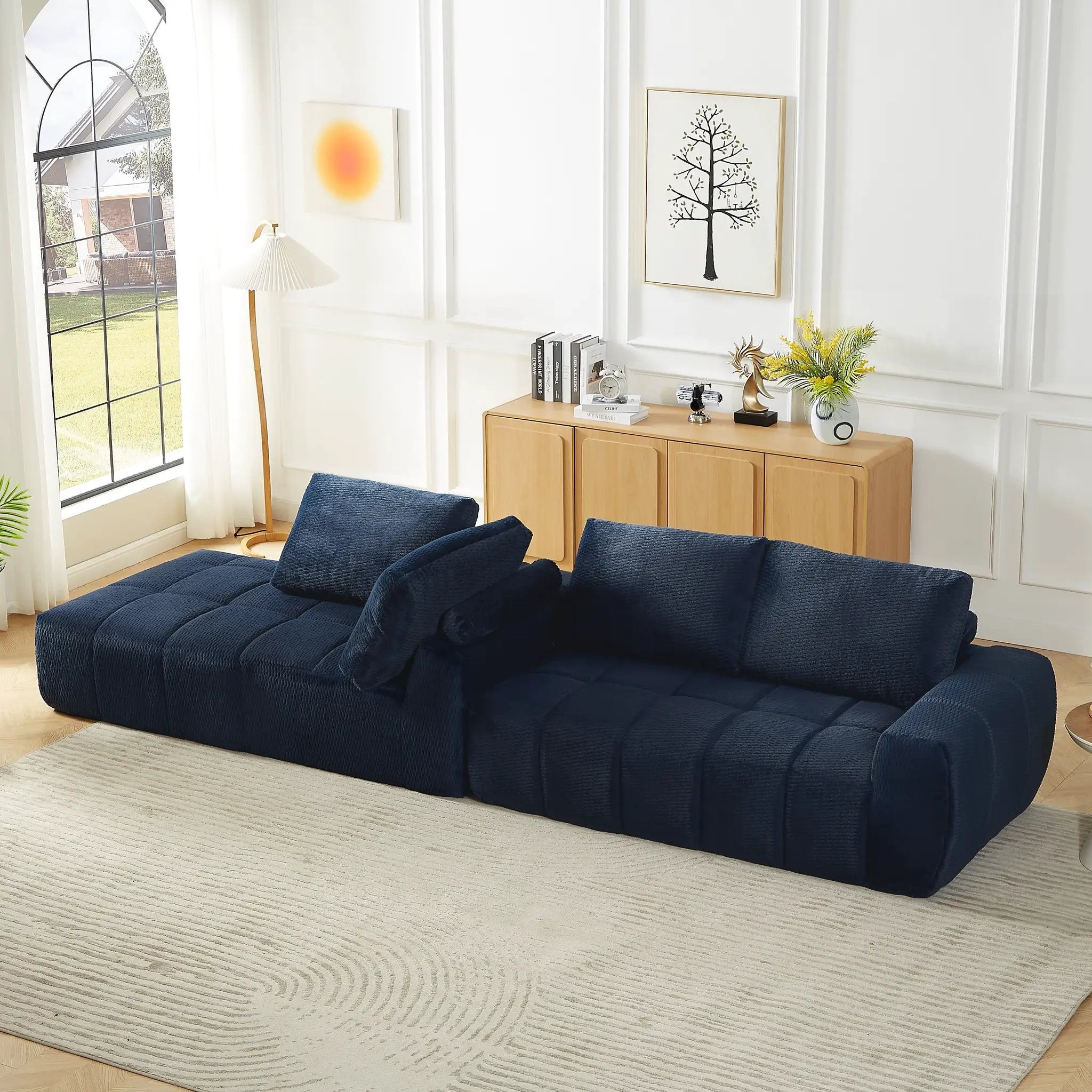 Faux Fur L-Shape Luxury Sectional Oversized Sofa by HouseOfZazla