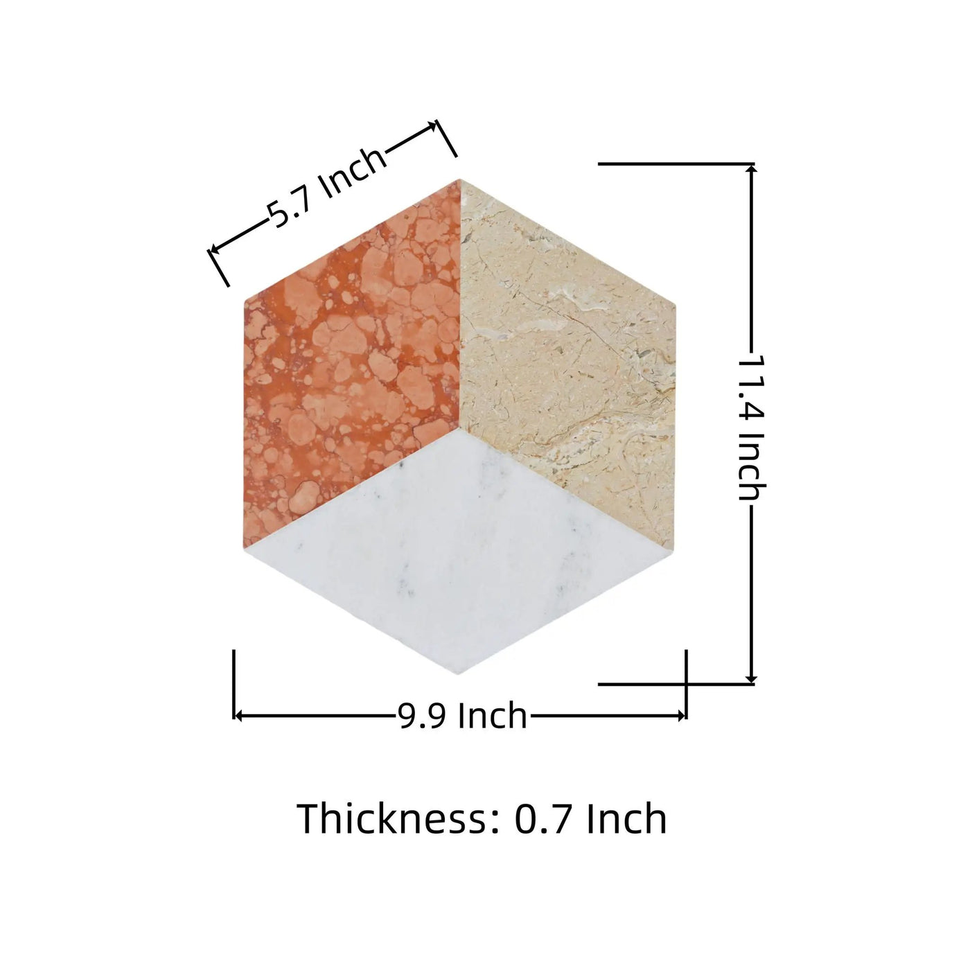 Hexagon Water Tiles For Floor And Wall (Set of 12) by HouseOfZazla