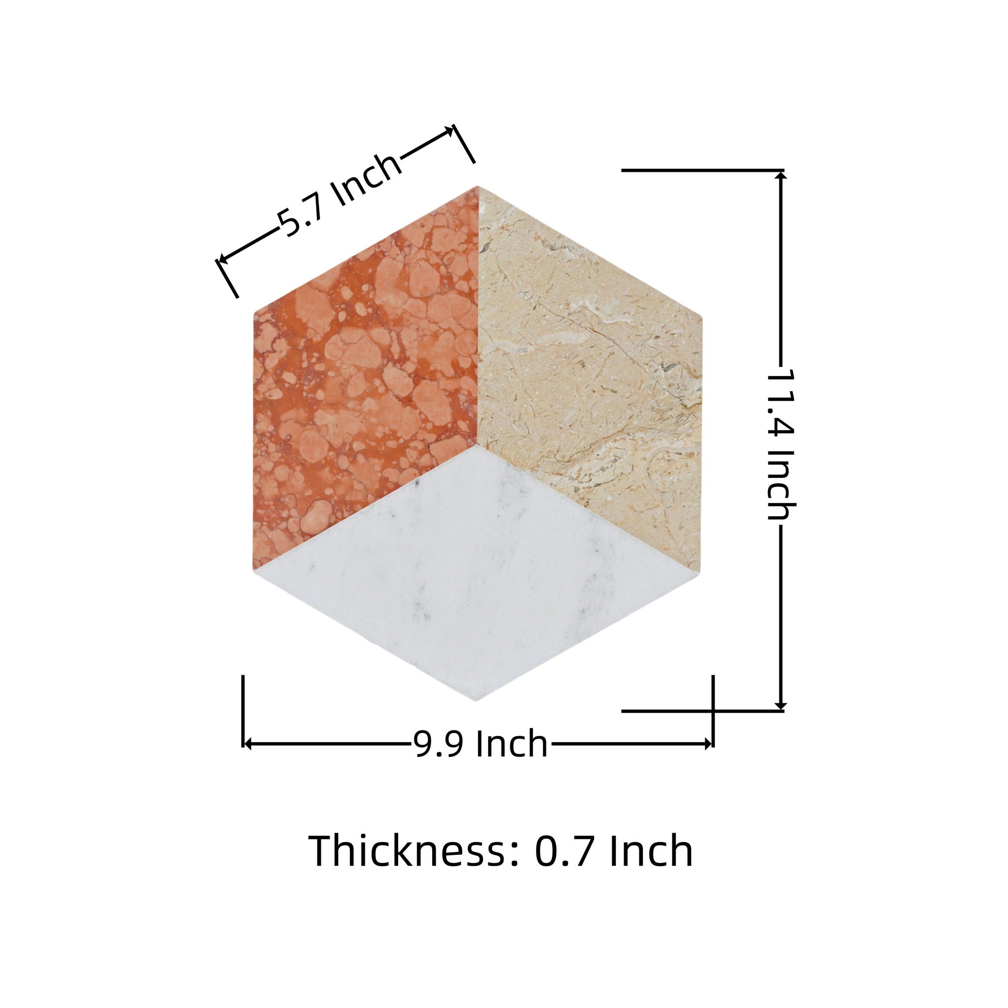 Hexagon Water Tiles For Floor And Wall (Set of 12) by HouseOfZazla