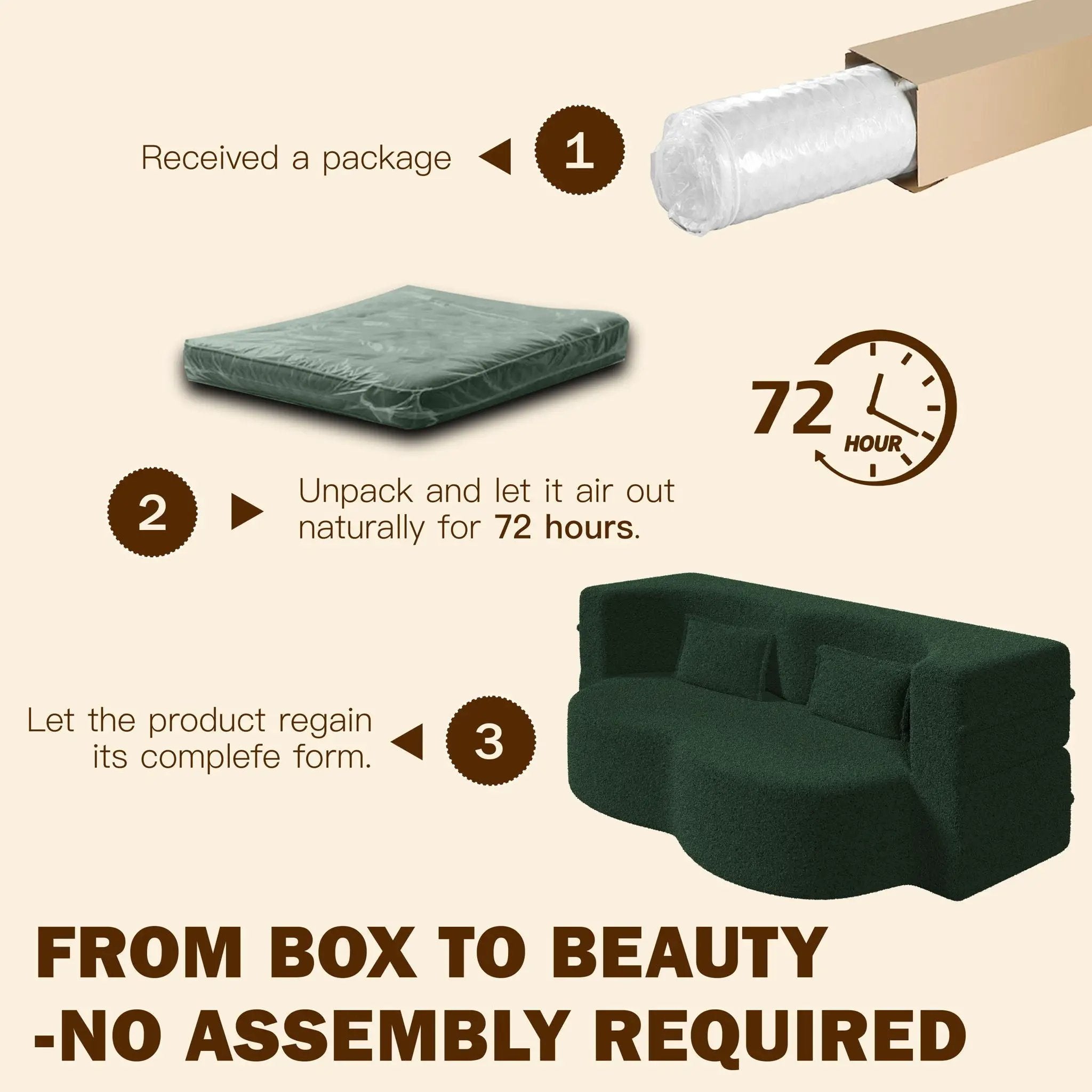 Modern Floor Sleeper Sofa Bed With 2 Pillows, Convertible Twin Size Folding Mattress For Living Room by HouseOfZazla