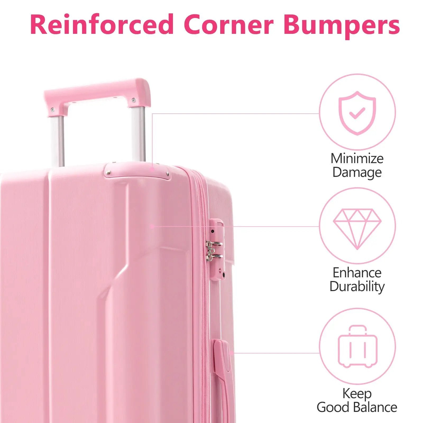 Lightweight Durable ABS Suitcases with Double Wheels by HouseOfZazla