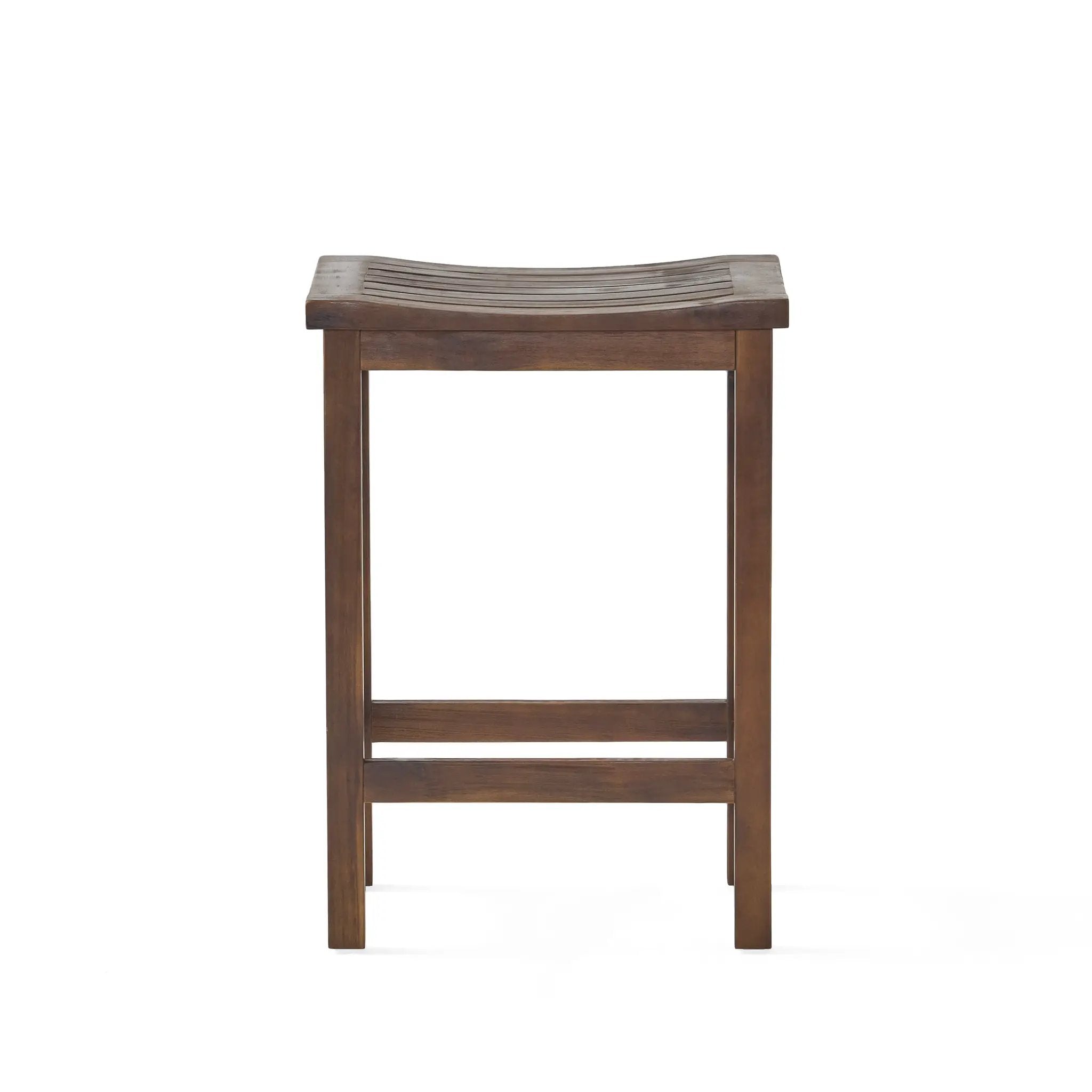 Outdoor Acacia Wood Counter Height Barstool Set of 2 by HouseOfZazla