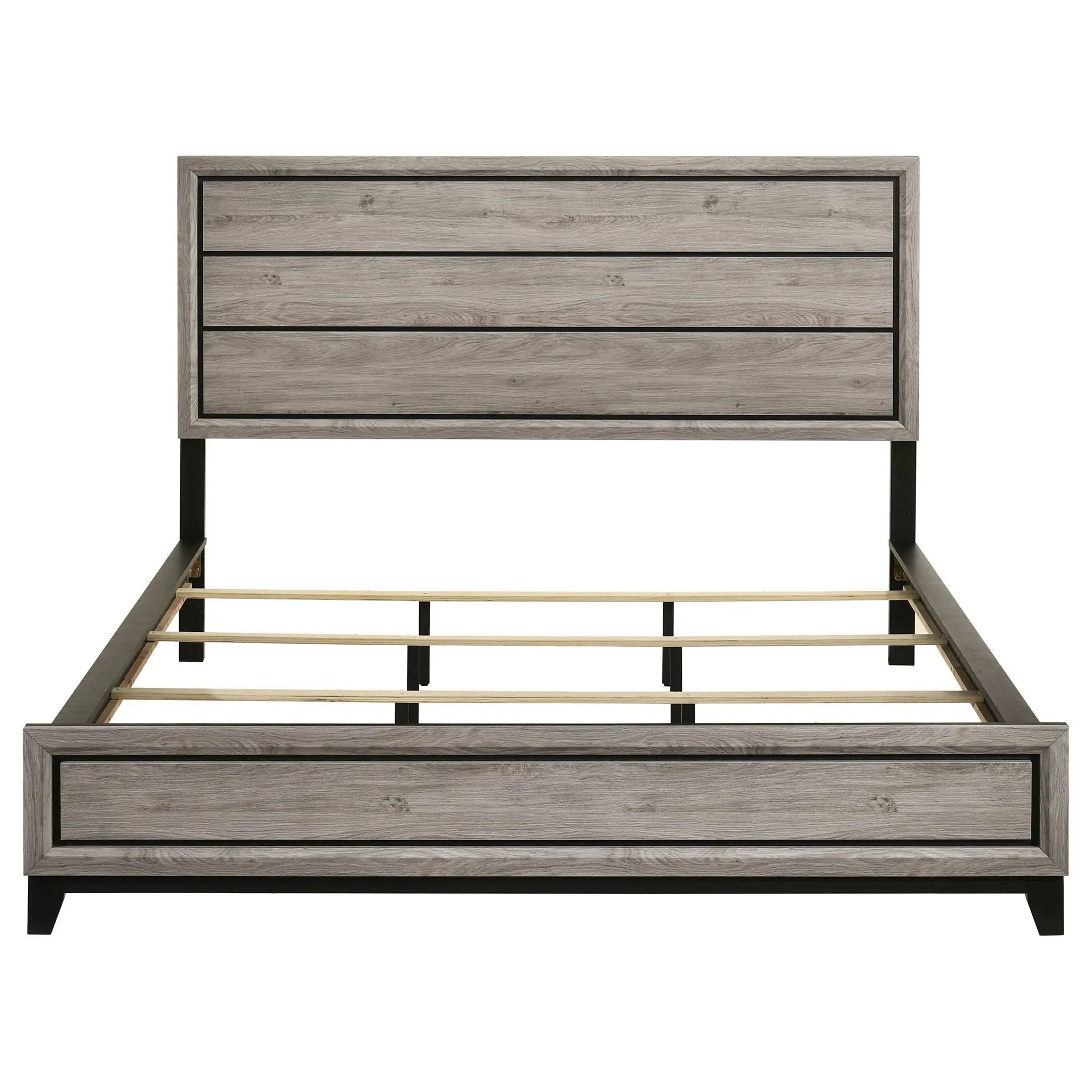 Valen Wood California King Panel Bed Light Taupe by Unique Piece Furniture