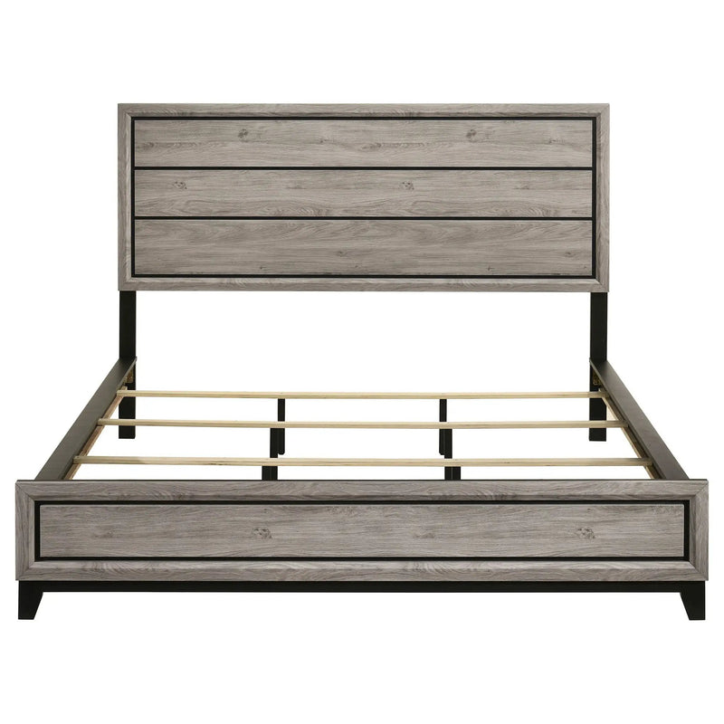 Valen Wood California King Panel Bed Light Taupe by Unique Piece Furniture