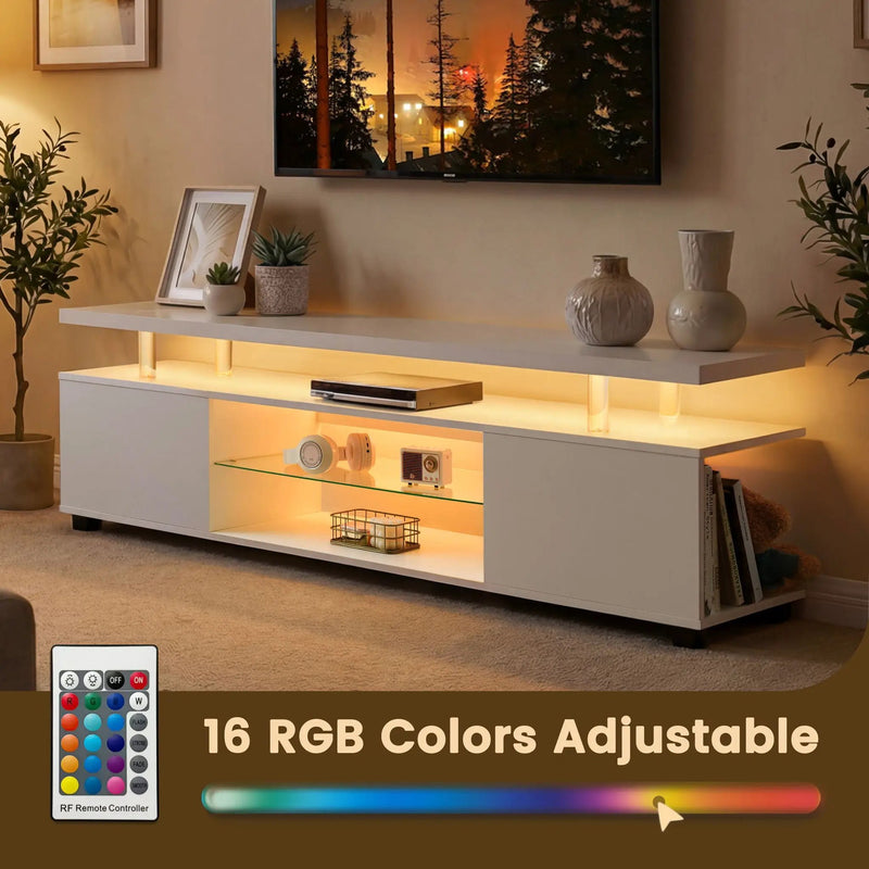 TV Stant With LED And Large Side Cabinet by HouseOfZazla