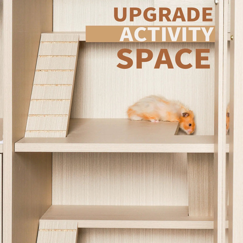4 Tier Hamster Cage With Acrylic Windows And Storage Cabinet by HouseOfZazla