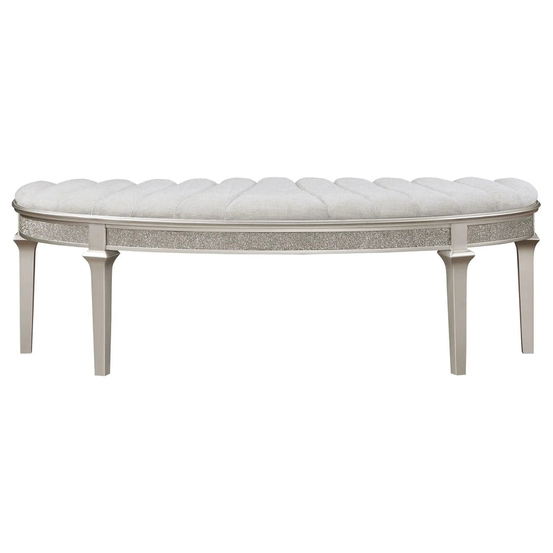 Colwood - Upholstered Curved With Channel Tufting And Slender Tapered Legs - Silver Gray by HouseOfZazla