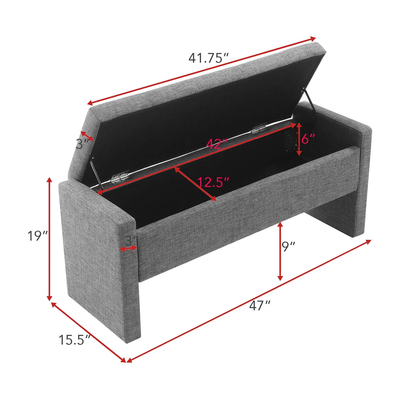 Modern Upholstered Large Bed End Bench With Storage by HouseOfZazla