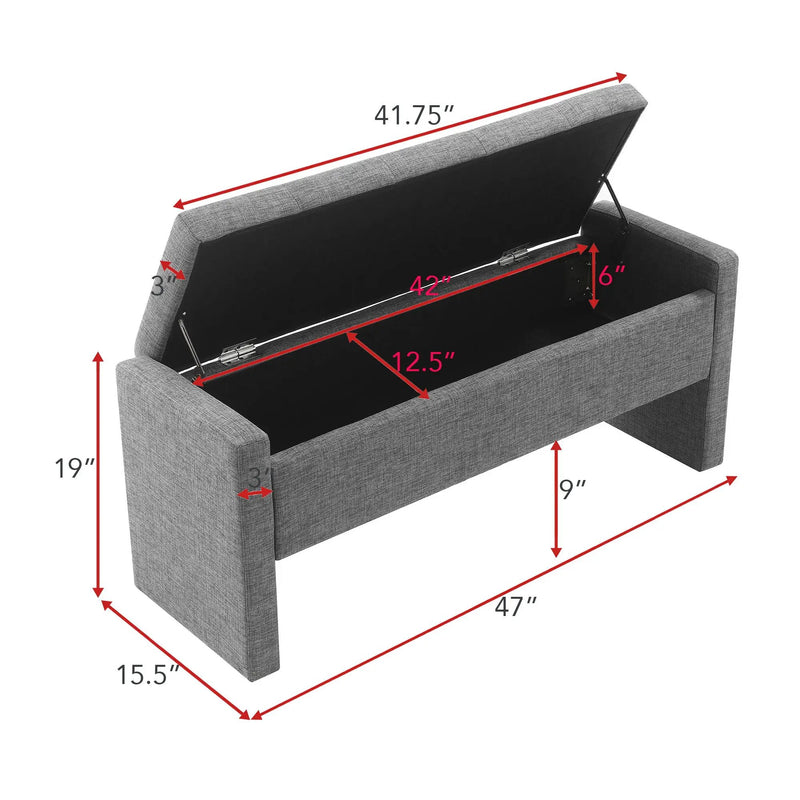 Modern Upholstered Large Bed End Bench With Storage by HouseOfZazla