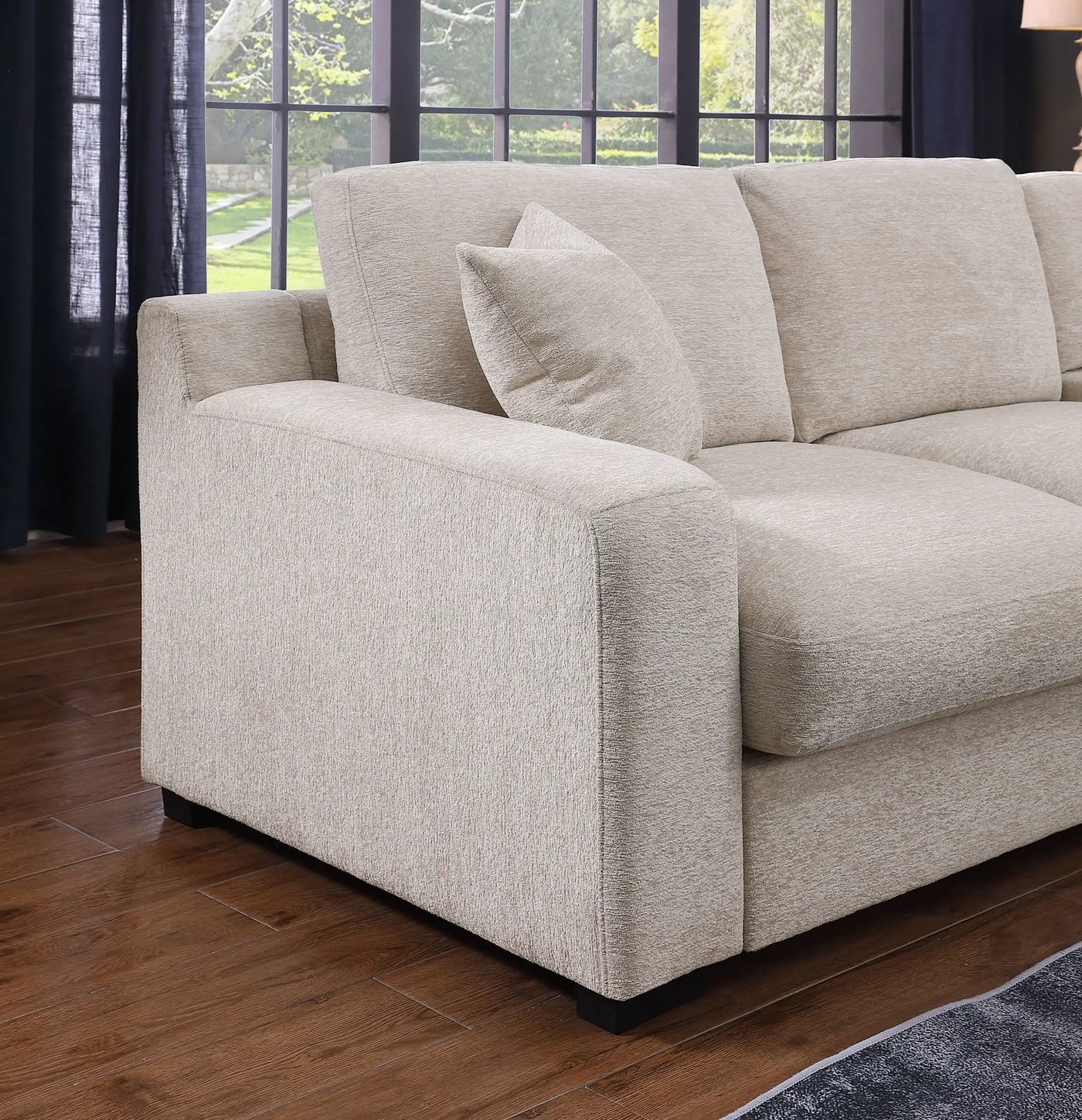 Celine - Fabric Corner Sectional Sofa With Right-Facing Chaise, Cupholders, And Charging Ports by HouseOfZazla