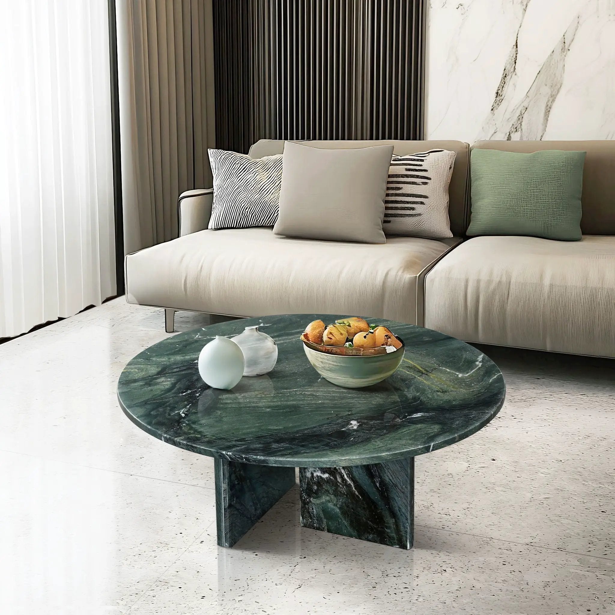 Luxury Coffee Table With Unique Veining, Unique Stone Design by HouseOfZazla