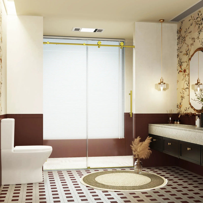 Frameless Single Sliding Soft Close Shower Doors, 5/16" Sgcc Tempered Glass by HouseOfZazla