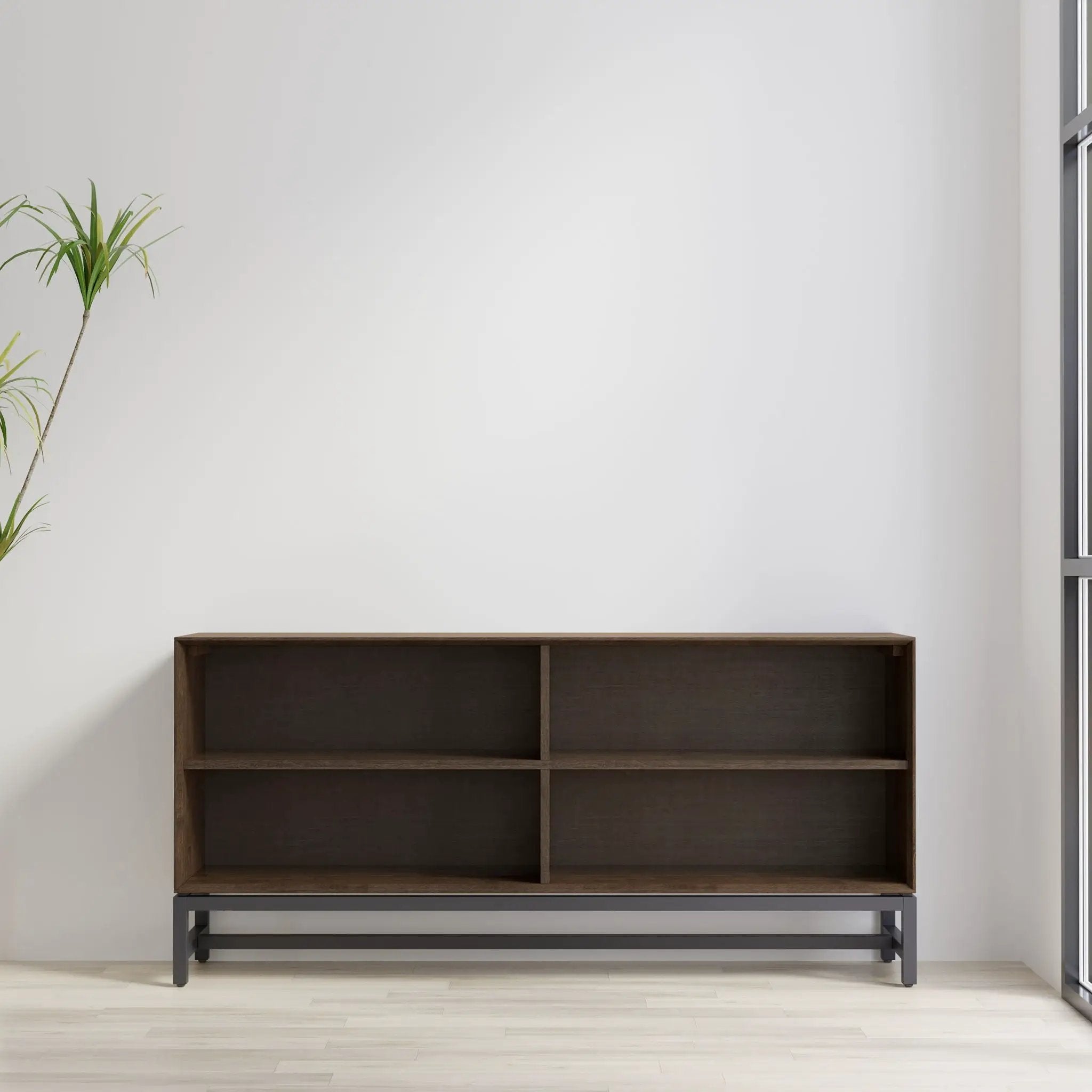 Banting - Low Wide Bookcase - Walnut Brown by Unique Piece Furniture