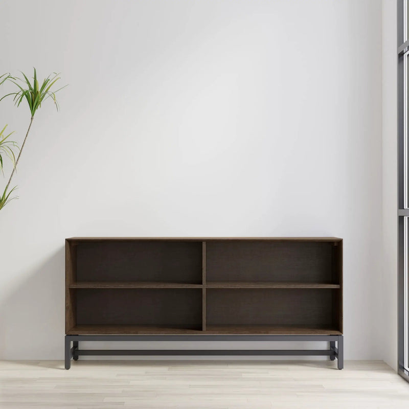 Banting - Low Wide Bookcase - Walnut Brown by Unique Piece Furniture